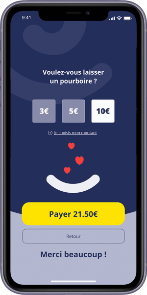 pourboire application smile & pay